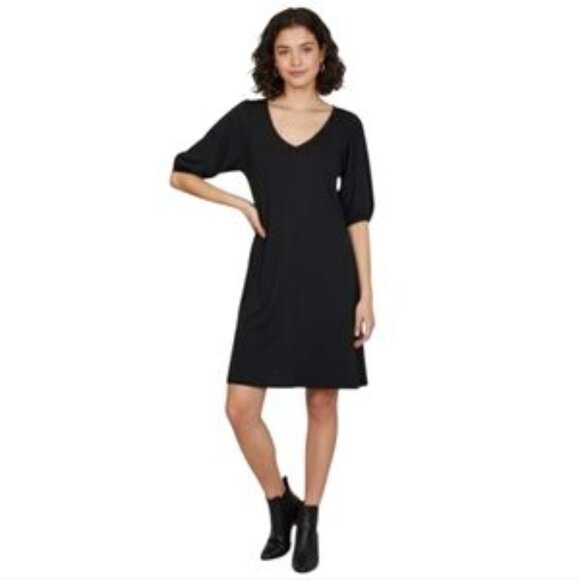 Velvet by Graham & Spencer Dresses & Skirts - EUC Velvet by Graham & Spencer For Anthropologie Black Puff Sleeve Dress Size XS